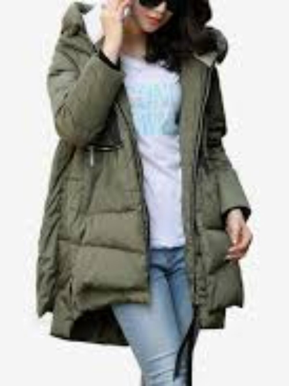 Orolay Olive Green Hooded Puffer Coat Women Size M
